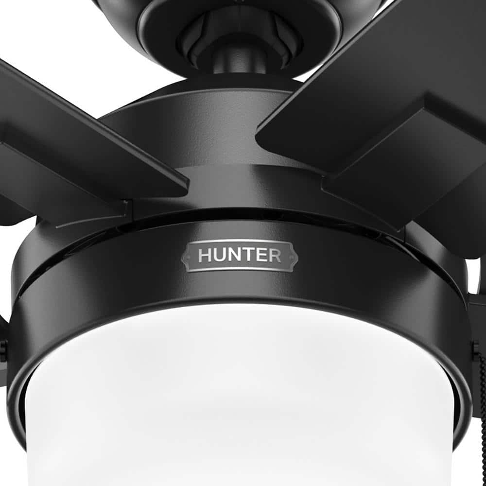52" Matte Black and Gray 5-Blade Ceiling Fan with LED Light Kit