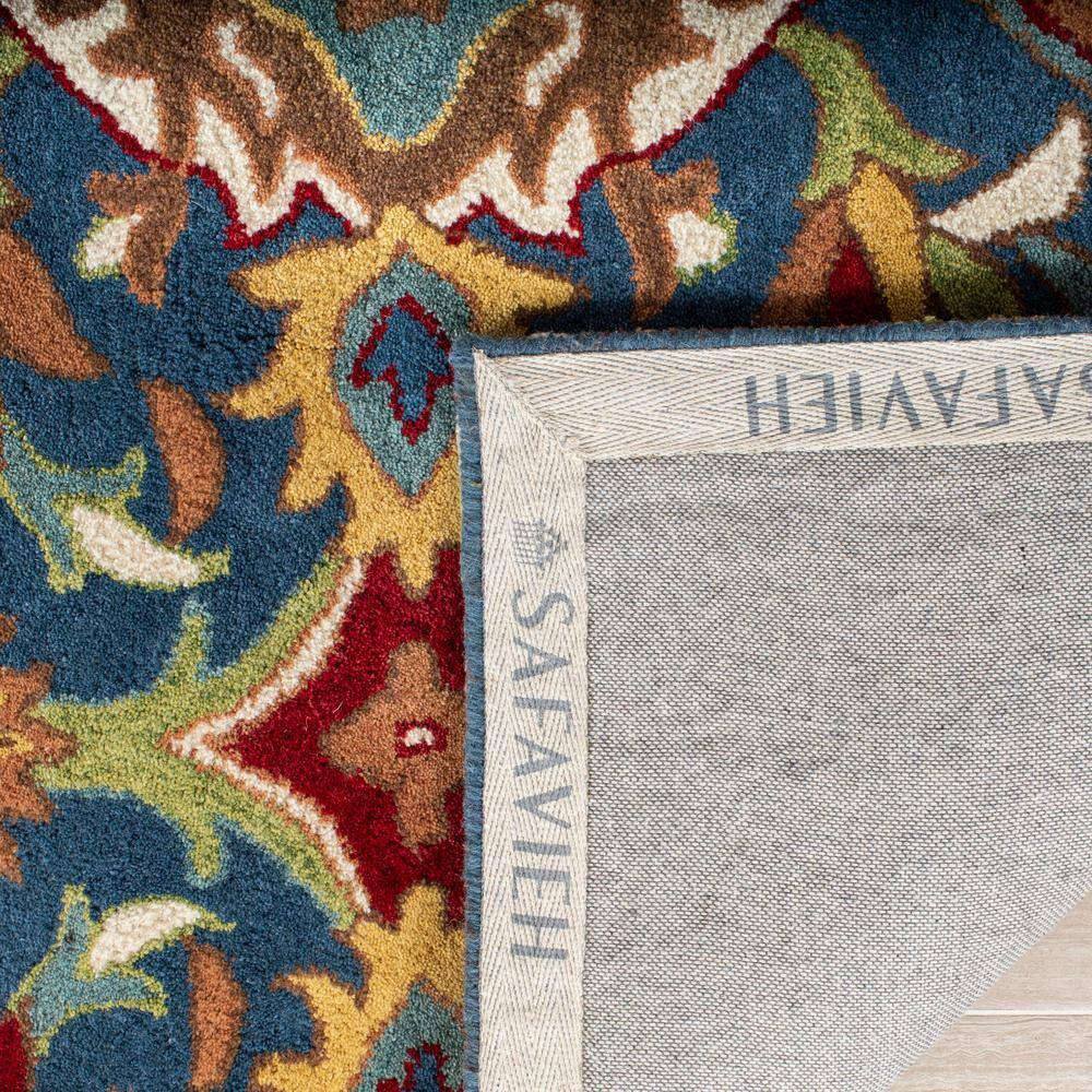 Heritage Hand-Tufted Blue and Camel Square Wool Accent Rug - 2' x 3'