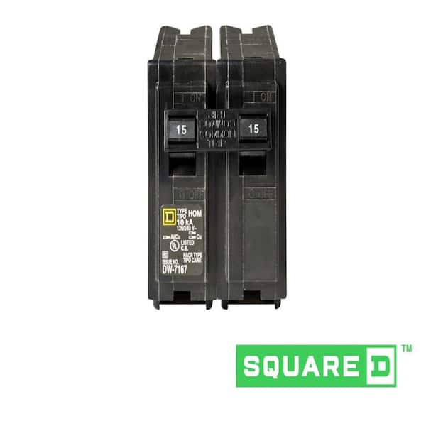 NEW SquareD Homeline CSED 15-Amp 2-Pole 120/240 Volt Circuit-Breaker Load-Switch 