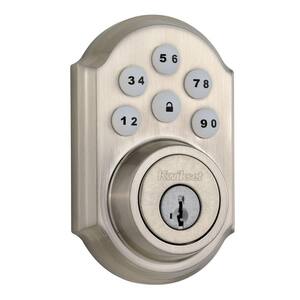 SmartCode 909 Single Cylinder Satin Nickel Electronic Deadbolt Featuring SmartKey Security