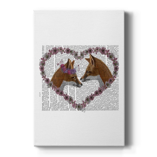 Wexford Home Foxes in Flowers By Wexford Homes Unframed Giclee Home Art Print 48 in. x 32 in.