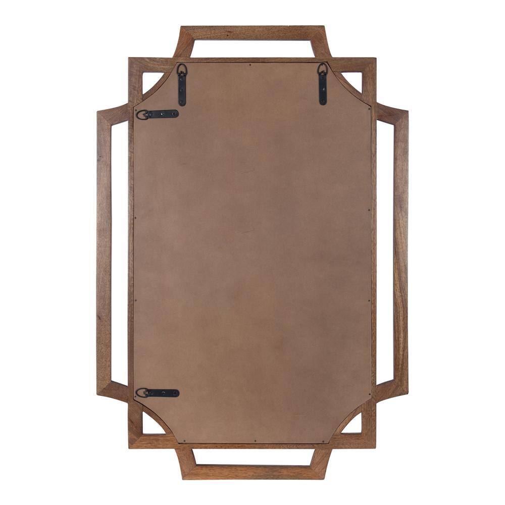 Minuette 40"x27" Natural Mango Wood Geometric Wall Mirror