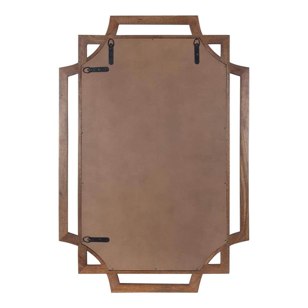 Minuette 40"x27" Natural Mango Wood Geometric Wall Mirror