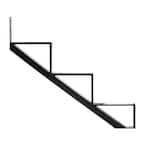 3-Steps Steel Stair Stringer black 7-1/2 in. x 10-1/4 in. (Includes 1 Stair Riser)