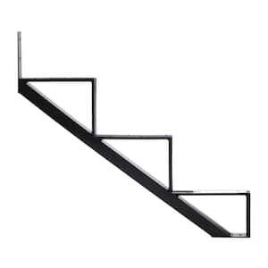 3-Steps Steel Stair Stringer black 7-1/2 in. x 10-1/4 in. (Includes 1 Stair Riser)