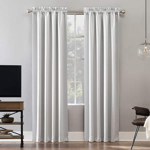 Sun Zero Alna Theater Grade Pearl Polyester 52 in. W x 95 in. L Rod Pocket 100% Blackout Curtain (Single Panel)
