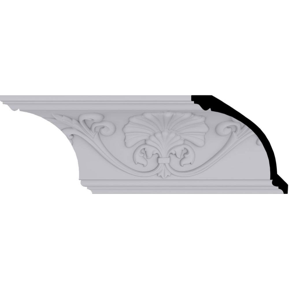 Primed White Polyurethane Geometric Crown Moulding Sample