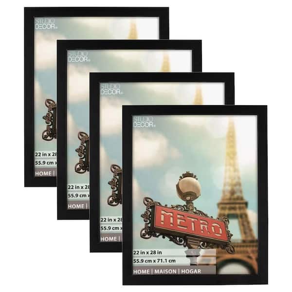 Unbranded Black 22-In. x 28-In. Hanging Picture Frame, 4-Pack