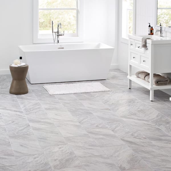 Daltile Newgate Gray Marble Matte 12 In, Grey Marble Bathroom Tiles