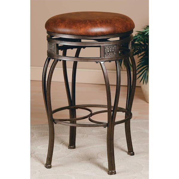 Hillsdale Furniture Montello 26 in. Dynamic Old Steel Cushioned Bar Stool
