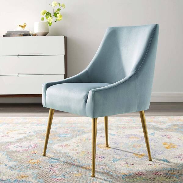 velvet light blue chair