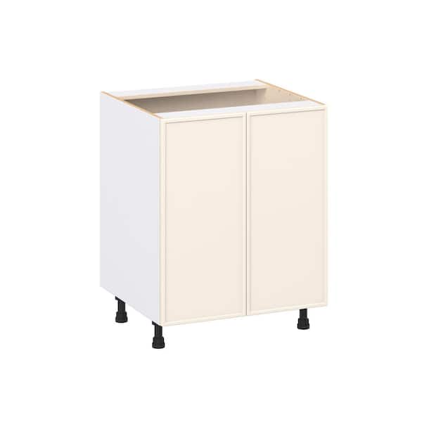 J COLLECTION Fairview 27 in. W x 24 in. D x 34.5 in. H Assembled Slim Shaker Sink Base Kitchen Cabinet in Washed Linen