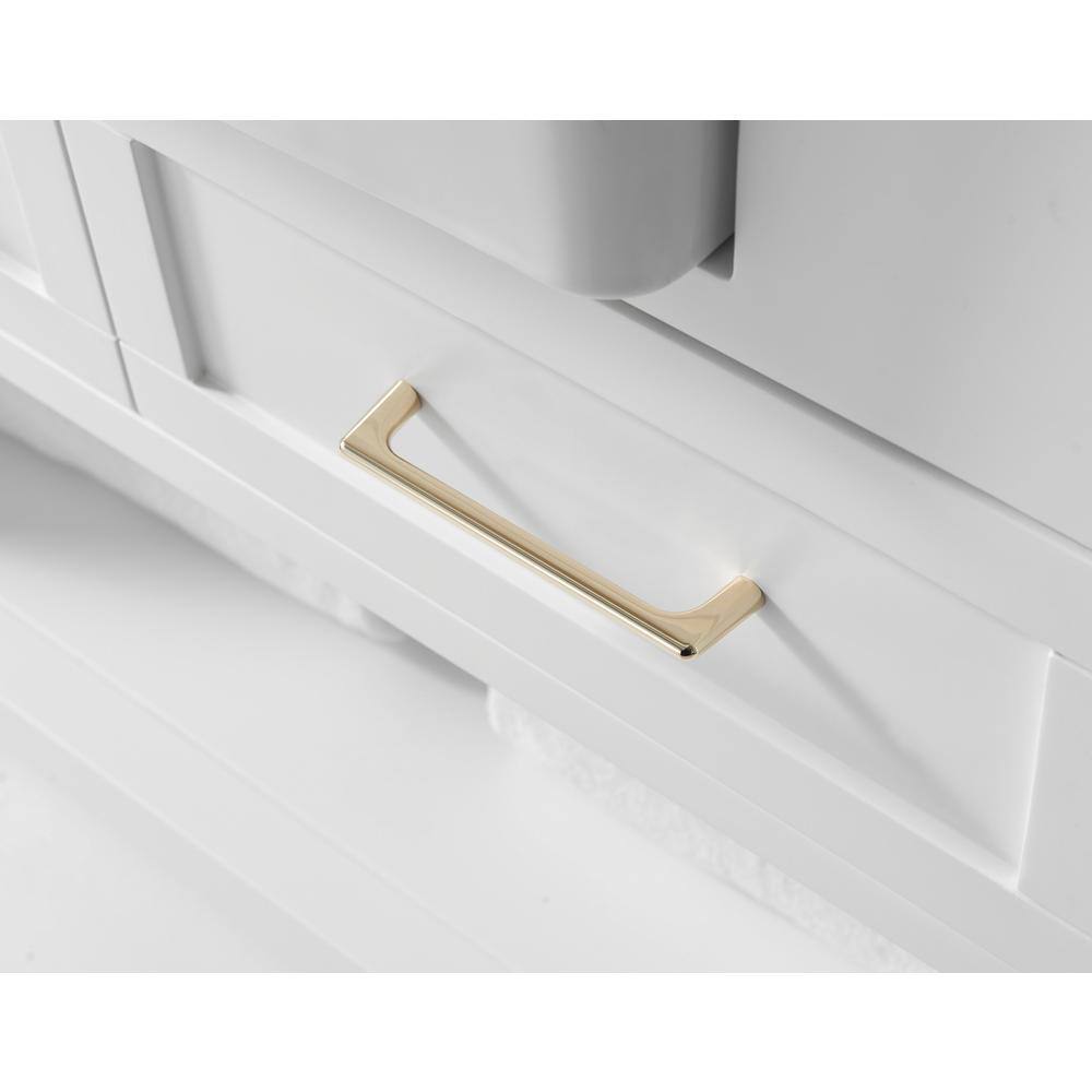 Hayley 36" White Wood Bathroom Vanity with Carrara Marble Top