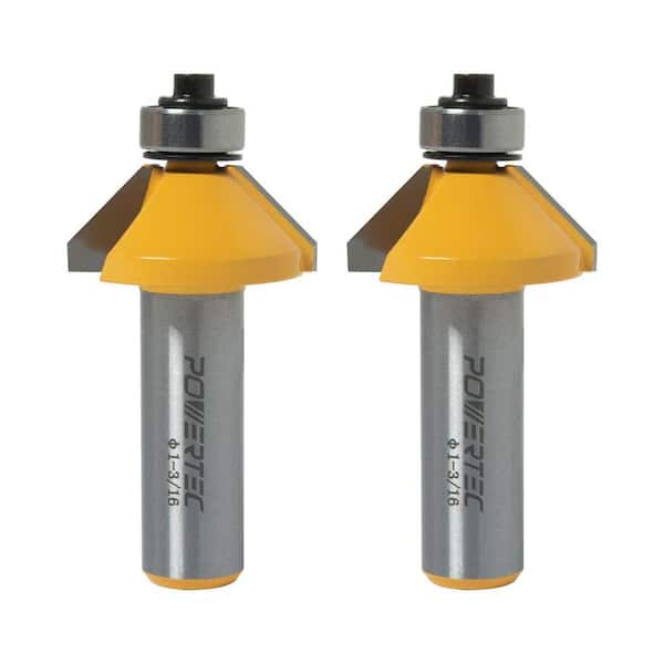 45° Chamfer Tungsten Carbide Router Bit, 1-3/16 in. Cutting Diameter, 1/2 in. Shank, 1/2 in. Depth (2-Pack)