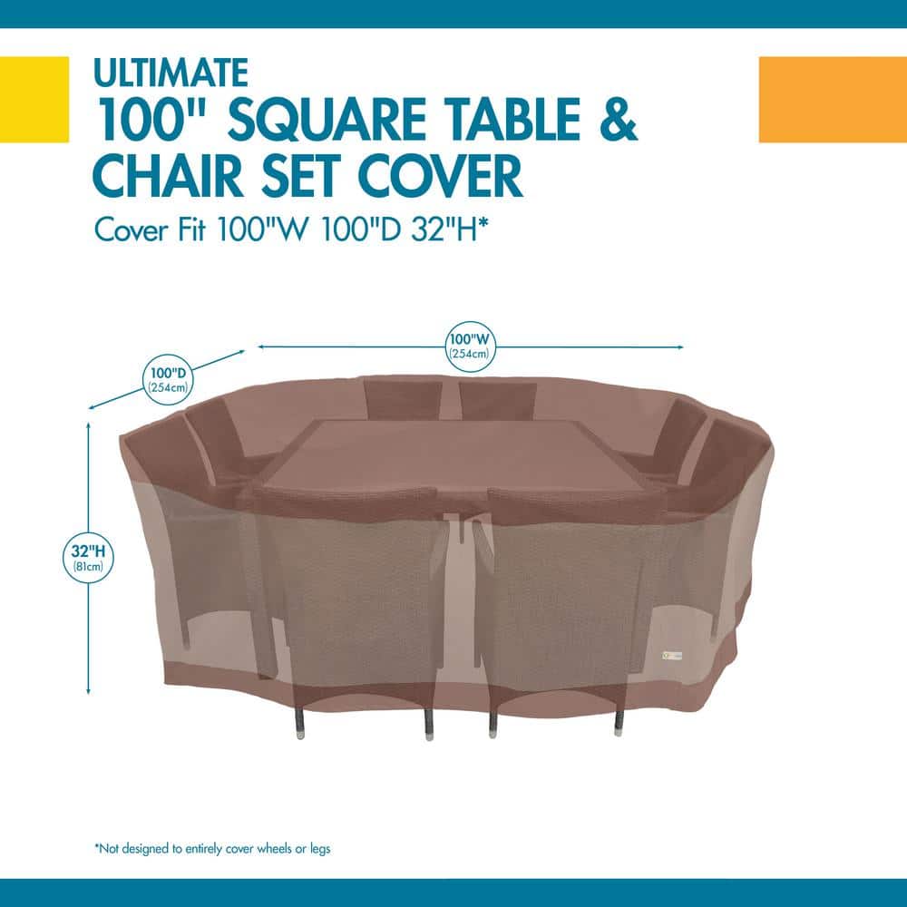 Beige and Brown Water-Resistant 100 Inch Patio Table Cover