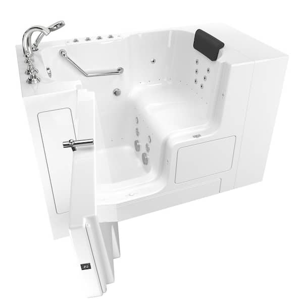 Gelcoat premium series 32 in. x 52 in. Left Hand Drain Soaking Bathtub in White