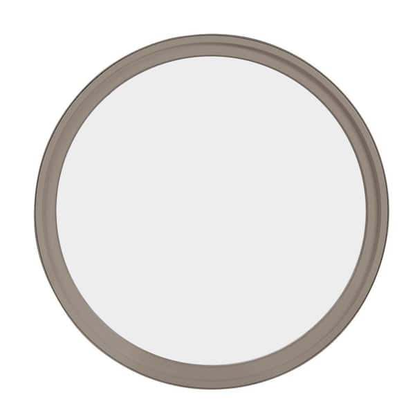 FrontLine 18 in. x 18 in. Round Sandstone 4-9/16 in. Jamb 3-1/2 in. Interior Trim Geometric Aluminum Clad Wood Window
