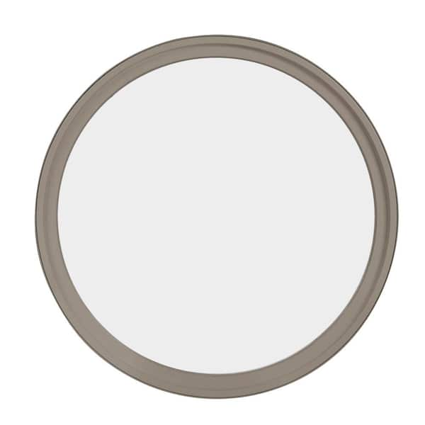 FrontLine 18 in. x 18 in. Round Sandstone 4-9/16 in. Jamb Geometric Aluminum Clad Wood Window