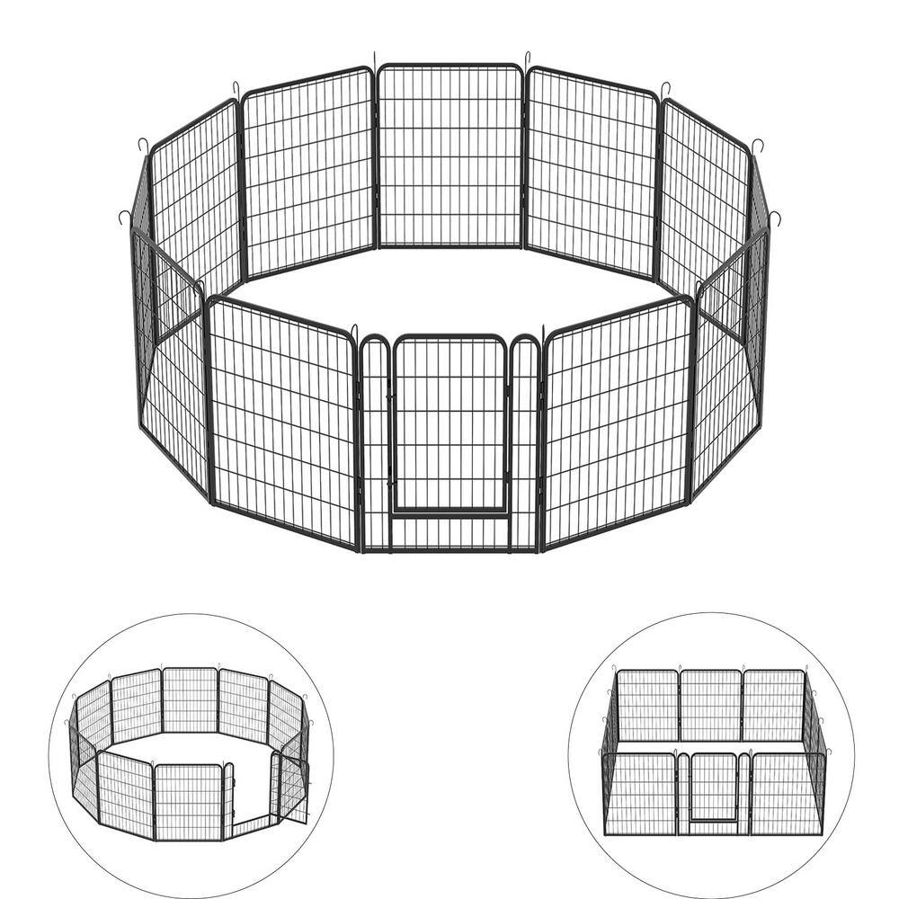 Miscool 40 in. H x 27.7 in. W Foldable Heavy-Duty Metal Exercise Pens ...