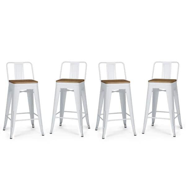 Metal Wood Counter Height Stool Set, White Wood Bar Stools Set Of 30 Inch