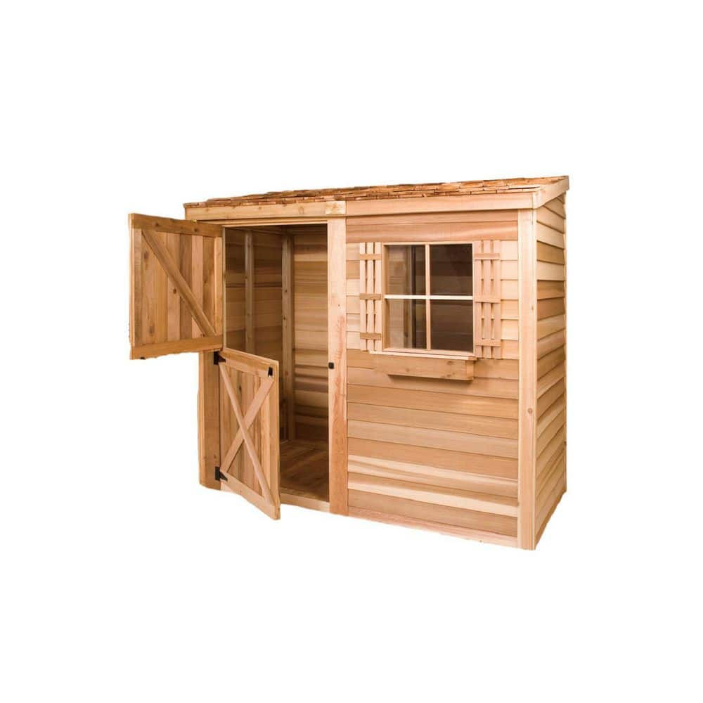 Cedarshed Baysde 8 ft. W x 3 ft. D Wood Shed with dutch door (24 sq. ft.)