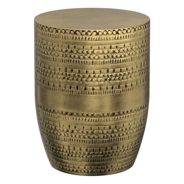 Johnsen Boho 15 in. Wide Metal Large Accent Side Table in Antique Gold, Fully Assembled