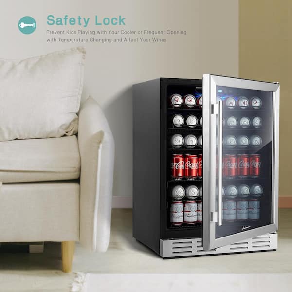 Kalamera 150-can Beverage Refrigerator Stainless Steel Touch Control 