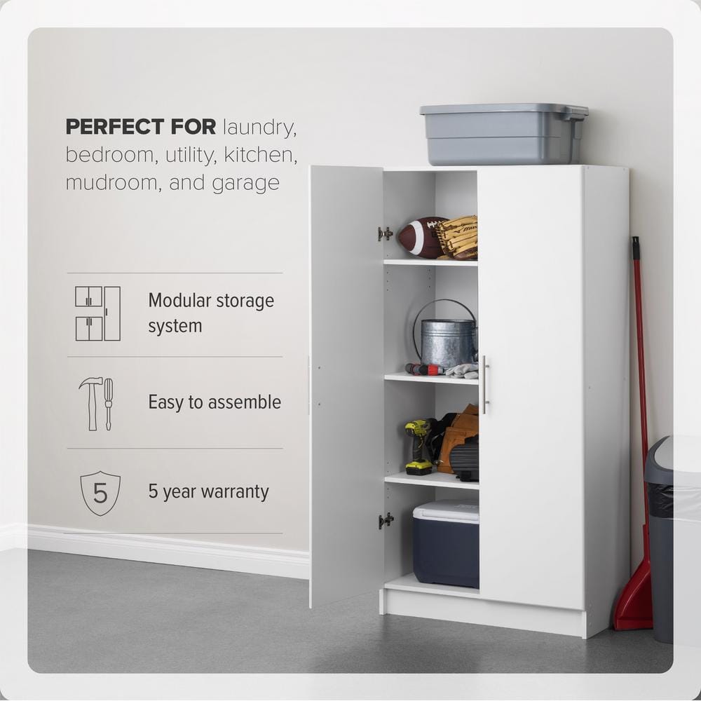 Elite 32" White Laminate Freestanding Storage Cabinet