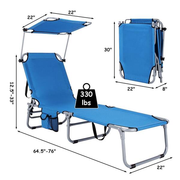 folding sun lounger with canopy