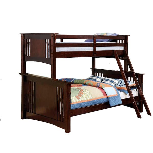 Unbranded Diego Dark Walnut Double Bunk Bed