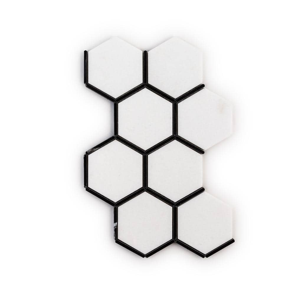 Jeffrey Court Crystallize Nero Marquina Black 8.5 in. x 14.875 in