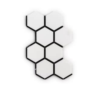 Crystallize Nero Marquina Black 8.5 in. x 14.875 in. Hex Polished Marble Wall and Floor Mosaic Tile (8.78 sq. ft./Case)