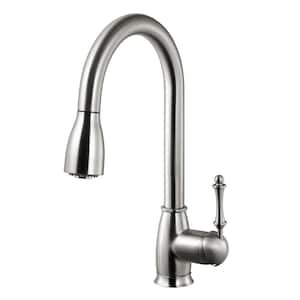 Camden Single-Handle Pull Down Sprayer Kitchen Faucet with CeraDox Technology in Brushed Nickel