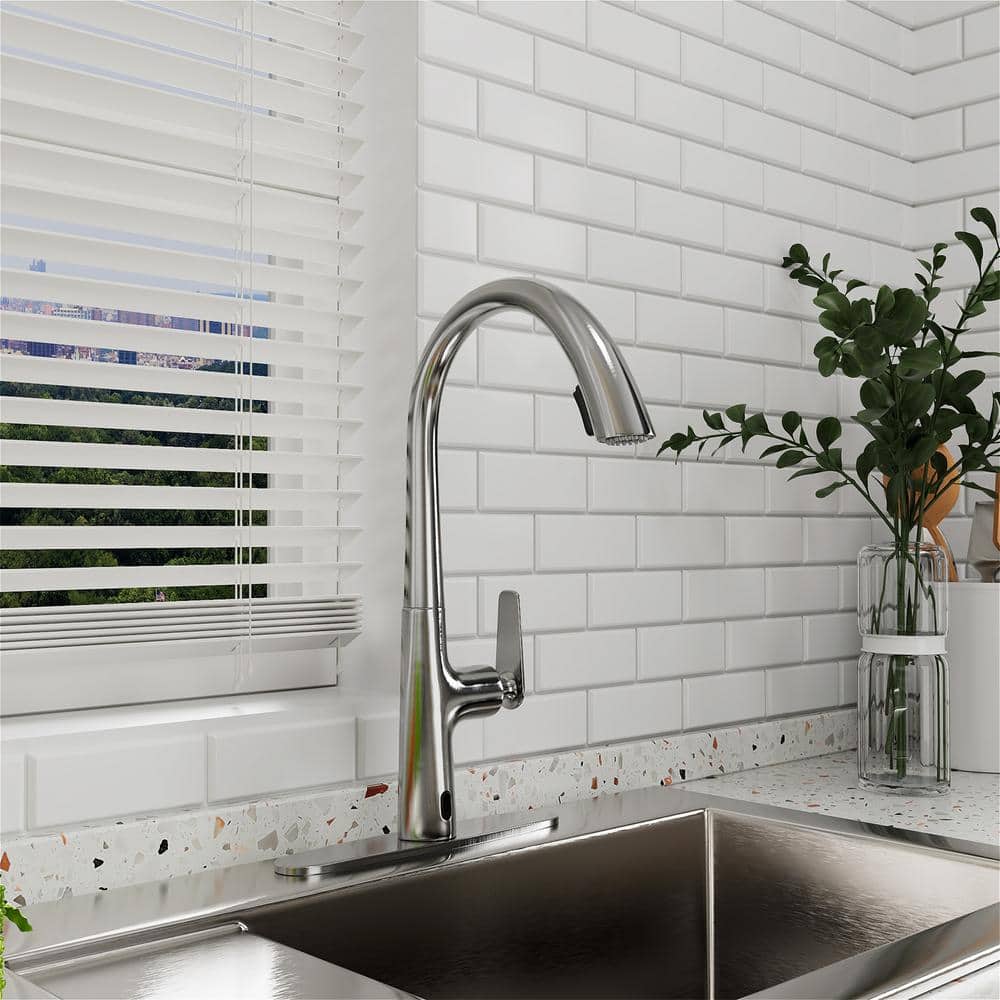 Brushed Nickel Touchless Pull Down Kitchen Faucet with Pull-out Spray