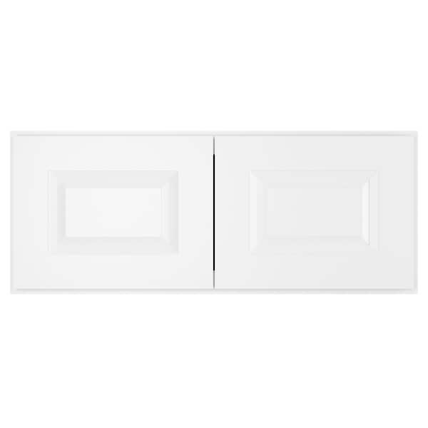 HOMEIBRO 30 in. W X 24 in. D X 12 in. H in Traditional White Plywood Ready to Assemble Wall Bridge Kitchen Cabinet with 2 Doors