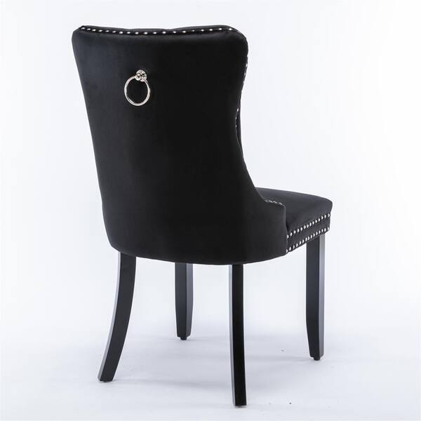 Velvet dining chairs with lion knocker hot sale