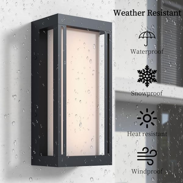 Maxax Montpelier Black Modern Dusk to Dawn Outdoor Integrated LED