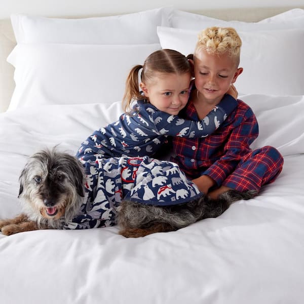 The Company Store Company Cotton Family Flannel Unisex Medium Navy Winter  Bears Dogs Pajama Set 60010G-M-NAVY - The Home Depot