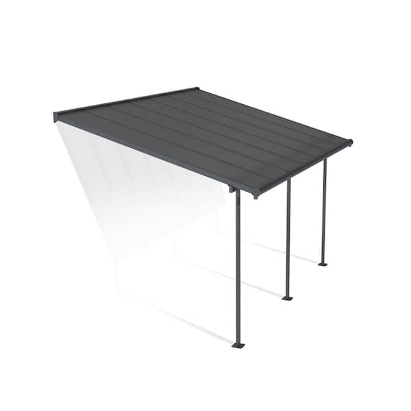 Sierra 10 ft. x 14 ft. Gray/Gray Aluminum Patio Cover