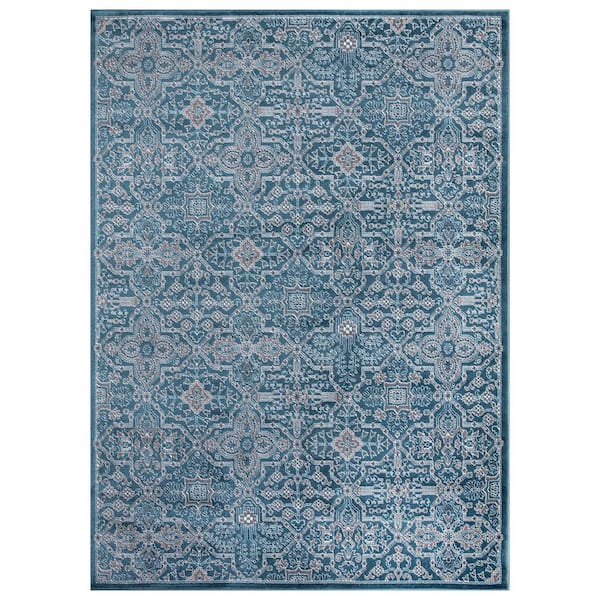 Jefferson Collection Athens Blue 5 ft. x 7 ft. Area Rug