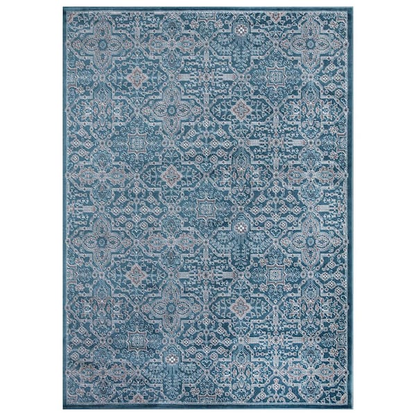 Concord Global Trading Jefferson Collection Athens Blue 5 ft. x 7 ft. Area Rug