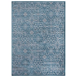 Jefferson Collection Athens Blue 7 ft. x 9 ft. Area Rug