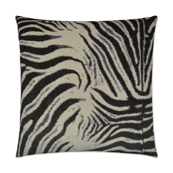 Unbranded Zebrana Charcoal Solid Down 24 in. x 24 in. Throw Pillow