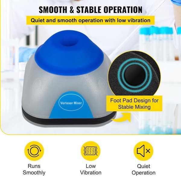 SKYSHALO Vortex Mixer, 3000rpm Mini Vortex Mixer Shaker, Touch Function  Scientific Lab Vortex Shaker, Mix Up to 50 mL. 6 mm.  XW50ML3000RPMQNXJV1-SK0825 - The Home Depot