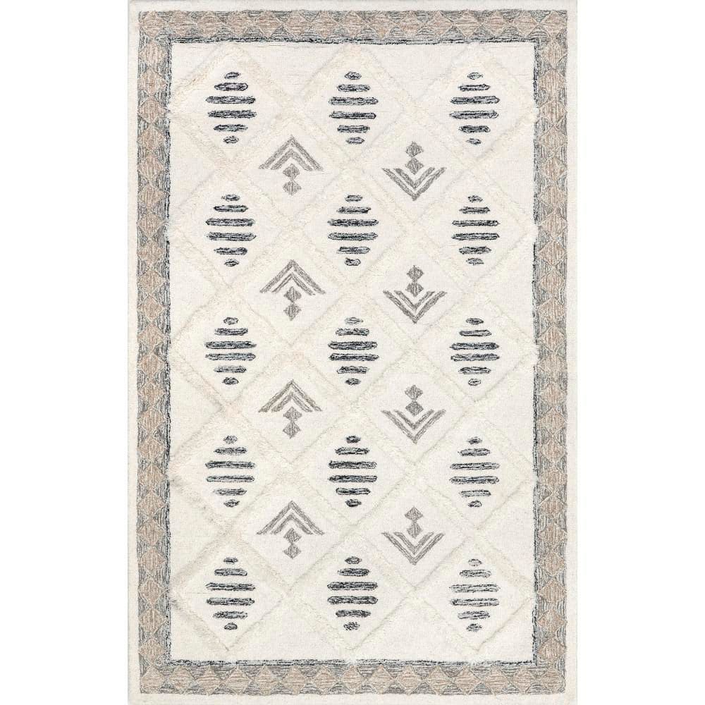 Gerda Modern Trellis Wool Ivory 5 ft. x 8 ft. Area Rug price history on PriceWatchPro