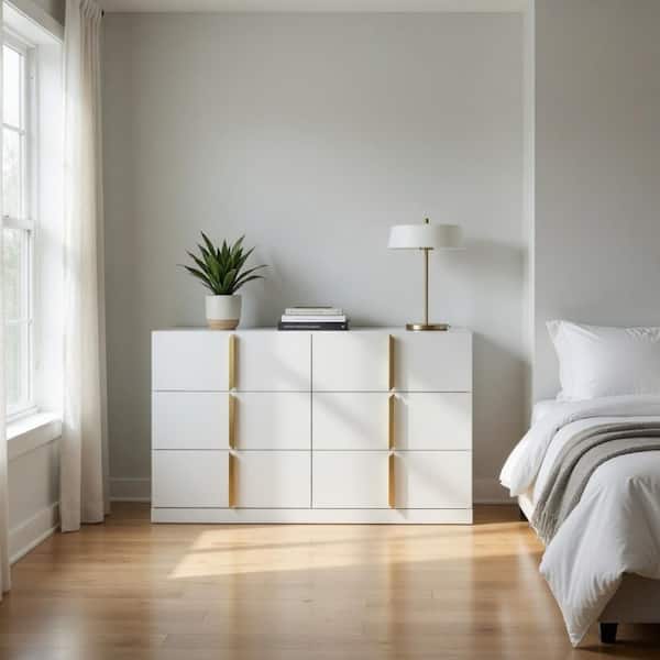 white and gold dresser ikea Orion Wide With 6 Drawers, Handles, Glossy Wood Benjara spiked slip on shoes