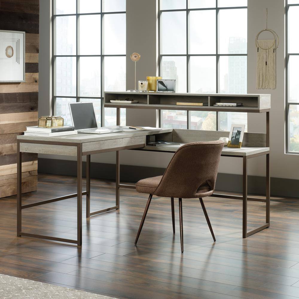 Mystic Oak® L-Shaped Corner Computer Desk with Drawer
