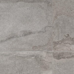 Dominion Slate Gray 23.62 in. x 47.24 in. Matte Limestone Look Porcelain Floor and Wall Tile (15.49 sq. ft./Case)