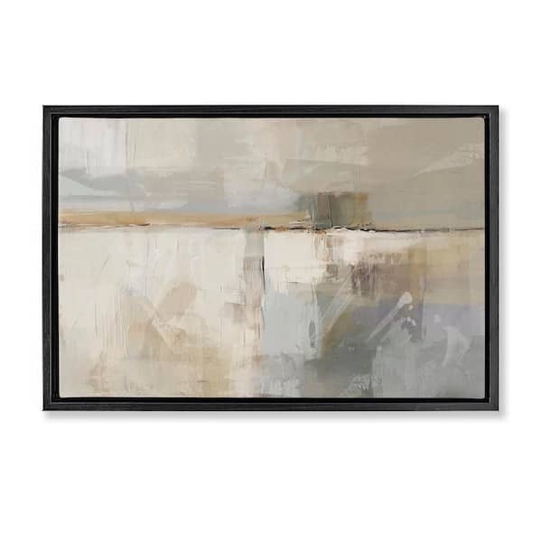 Stupell Industries Shimmering Meadow Abstract by Nina Blue Black Floater Frame Abstract Graphic Art Print 21 in. x 31 in.