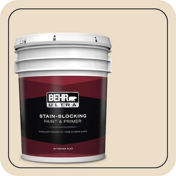 BEHR ULTRA 5 gal. #N290-2 Authentic Tan Flat Exterior Paint & Primer